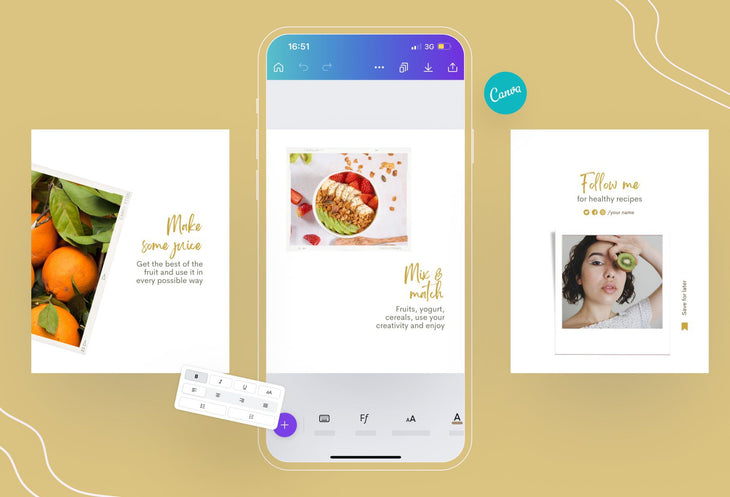 Ladystrategist Ella Food and Nutrition 6-Page Carousel Canva Template instagram canva templates social media templates etsy free canva templates