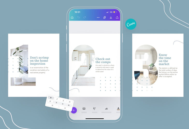Ladystrategist Ellie Real Estate 6-Page Carousel Canva Template instagram canva templates social media templates etsy free canva templates