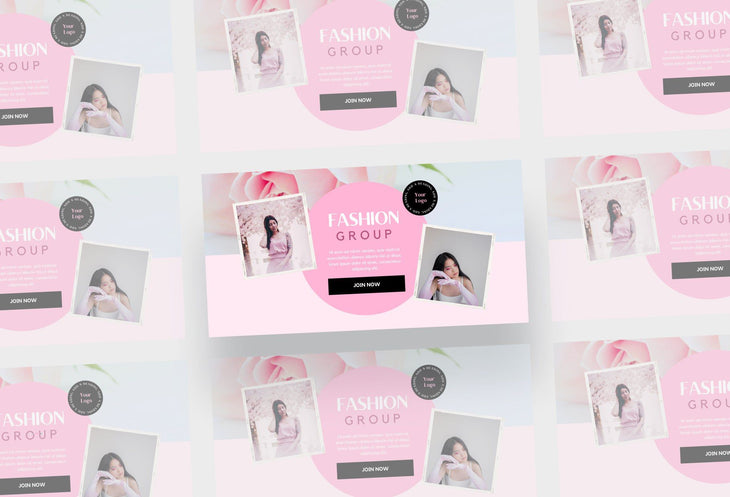Ladystrategist Facebook Group Banner Lotus Canva Templates instagram canva templates social media templates etsy free canva templates