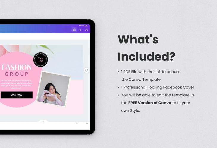 Ladystrategist Facebook Group Banner Lotus Canva Templates instagram canva templates social media templates etsy free canva templates