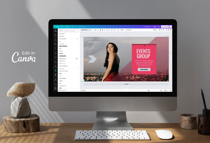 Ladystrategist Facebook Group Banner Paradise Pink Canva Templates instagram canva templates social media templates etsy free canva templates
