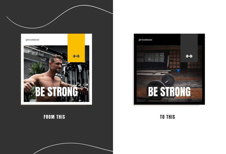 Ladystrategist FITNESS POWER - 97 Done-for-You Fitness Instagram Posts - Fully Editable Canva Templates instagram canva templates social media templates etsy free canva templates