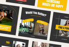 Ladystrategist FITNESS POWER - 97 Done-for-You Fitness Instagram Posts - Fully Editable Canva Templates instagram canva templates social media templates etsy free canva templates