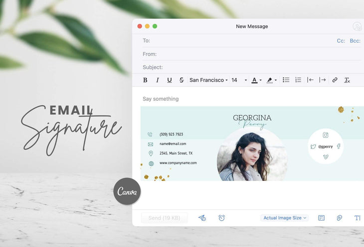 Ladystrategist Georgina Email Signature Template Editable Canva Template Rose Gold instagram canva templates social media templates etsy free canva templates