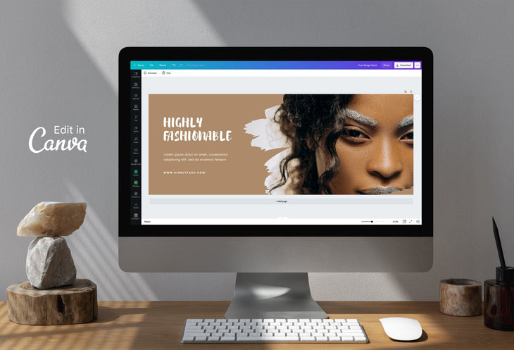 Ladystrategist Highly Fashionable Studio Facebook Cover for Photographers Editable Canva Template instagram canva templates social media templates etsy free canva templates