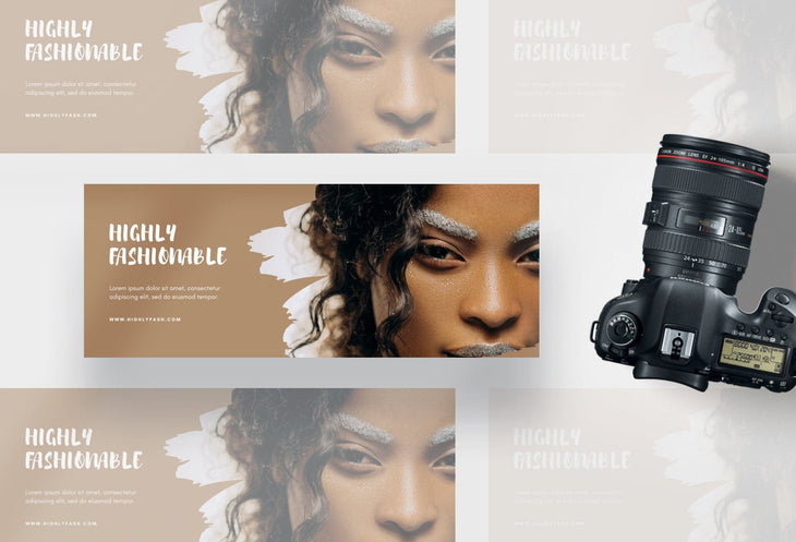Ladystrategist Highly Fashionable Studio Facebook Cover for Photographers Editable Canva Template instagram canva templates social media templates etsy free canva templates