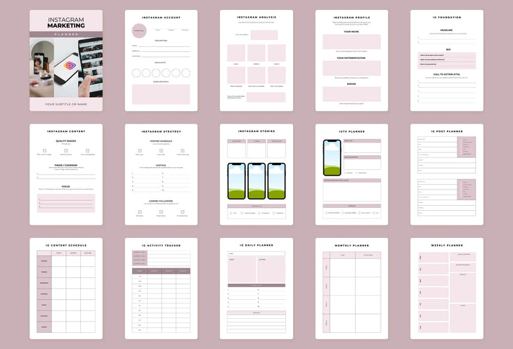 Ladystrategist Instagram Planner Canva Template instagram canva templates social media templates etsy free canva templates