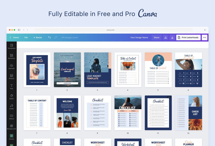 Ladystrategist Isabella Lead Magnet Editable Canva Template instagram canva templates social media templates etsy free canva templates