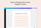 Ladystrategist Isabelline Grocery List Printable and Editable Canva Template instagram canva templates social media templates etsy free canva templates