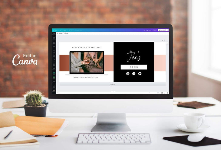 Ladystrategist Jens Facebook Cover Canva Template instagram canva templates social media templates etsy free canva templates