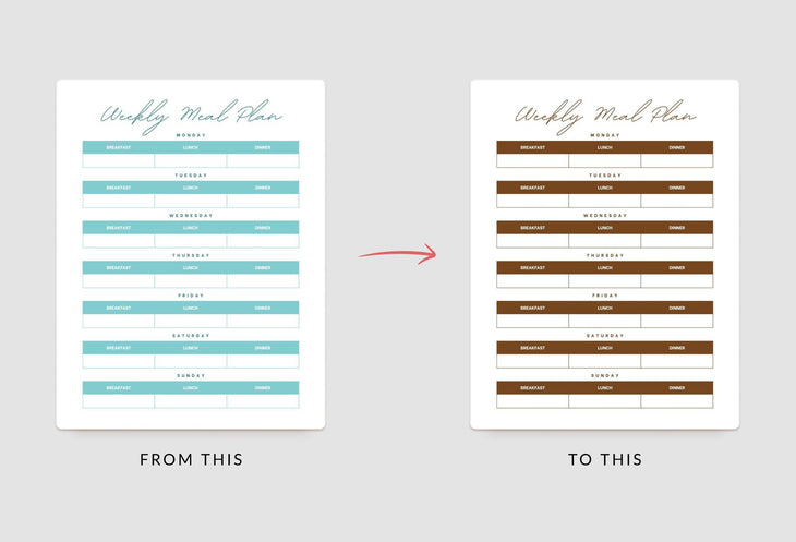 Ladystrategist Light Cyan Weekly Meal Planner Printable and Editable Canva Template instagram canva templates social media templates etsy free canva templates