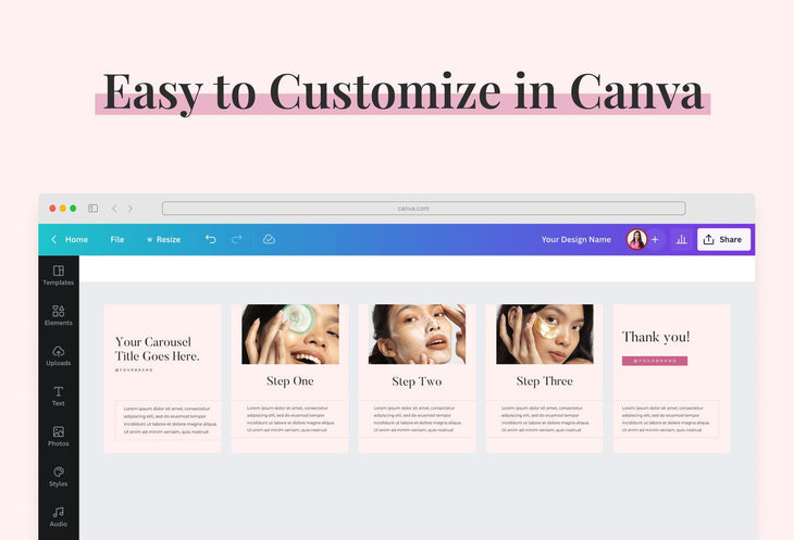 Ladystrategist Lovely Carousel Instagram Engagement Booster Canva Template instagram canva templates social media templates etsy free canva templates