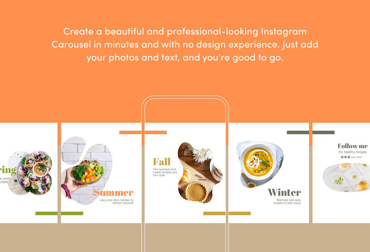 Ladystrategist Luna Food and Nutrition 6-Page Carousel Canva Template instagram canva templates social media templates etsy free canva templates