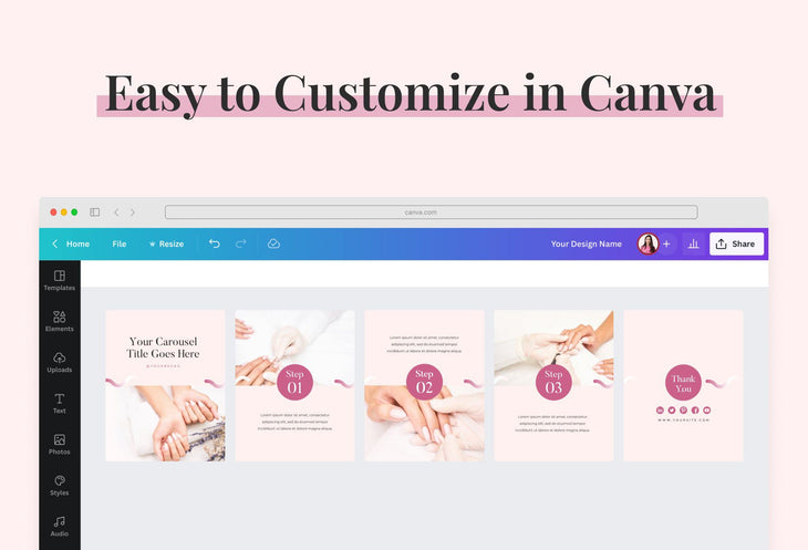 Ladystrategist Modern Carousel Instagram Engagement Booster Canva Template instagram canva templates social media templates etsy free canva templates