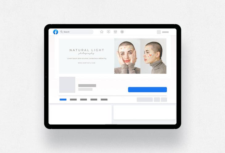 Ladystrategist Natural Light Facebook Cover for Photographers Editable Canva Template instagram canva templates social media templates etsy free canva templates