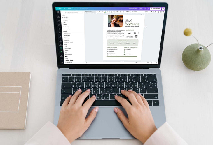 Ladystrategist Paula Speaker One-Sheet Canva Template instagram canva templates social media templates etsy free canva templates