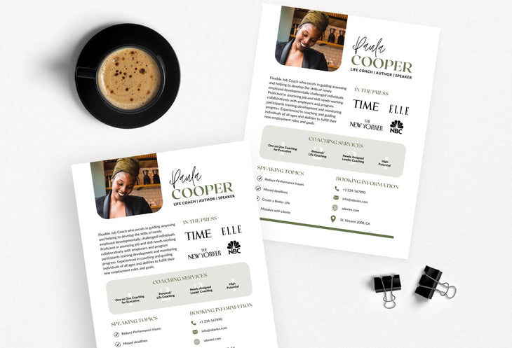 Ladystrategist Paula Speaker One-Sheet Canva Template instagram canva templates social media templates etsy free canva templates