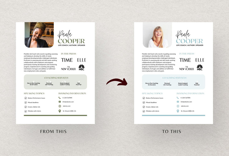 Ladystrategist Paula Speaker One-Sheet Canva Template instagram canva templates social media templates etsy free canva templates