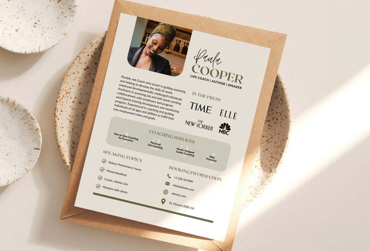 Ladystrategist Paula Speaker One-Sheet Canva Template instagram canva templates social media templates etsy free canva templates
