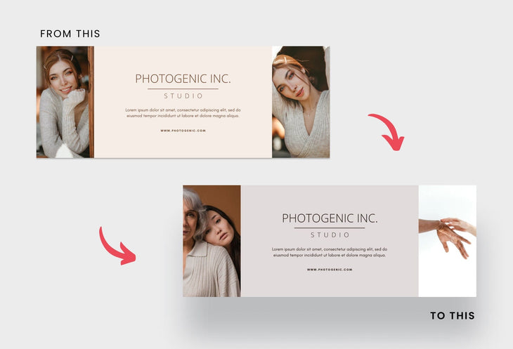 Ladystrategist Photogenic Inc Studio Facebook Cover for Photographers Editable Canva Template instagram canva templates social media templates etsy free canva templates
