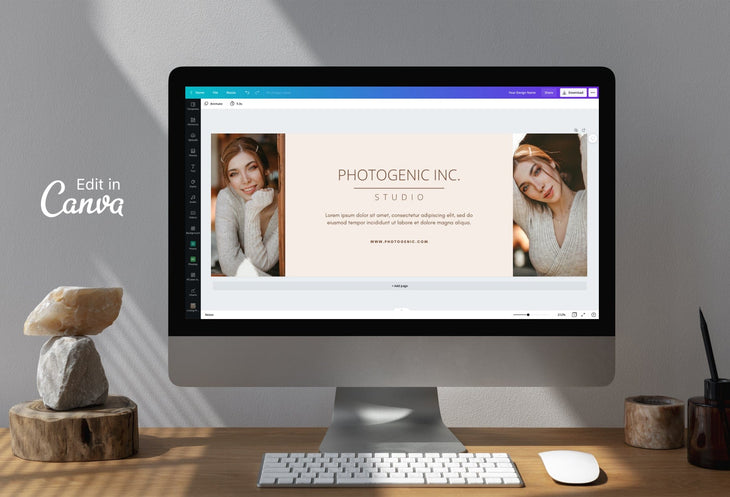 Ladystrategist Photogenic Inc Studio Facebook Cover for Photographers Editable Canva Template instagram canva templates social media templates etsy free canva templates