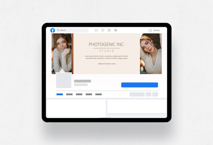 Ladystrategist Photogenic Inc Studio Facebook Cover for Photographers Editable Canva Template instagram canva templates social media templates etsy free canva templates