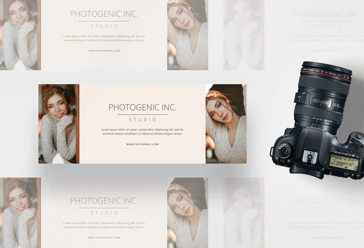 Ladystrategist Photogenic Inc Studio Facebook Cover for Photographers Editable Canva Template instagram canva templates social media templates etsy free canva templates