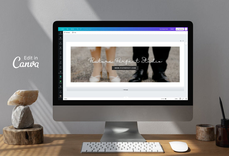 Ladystrategist Picture Perfect Studio Facebook Cover for Photographers Editable Canva Template instagram canva templates social media templates etsy free canva templates