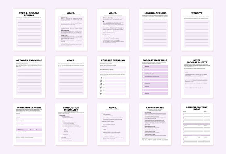 Ladystrategist Printable and Editable Podcast Planner Canva Template instagram canva templates social media templates etsy free canva templates