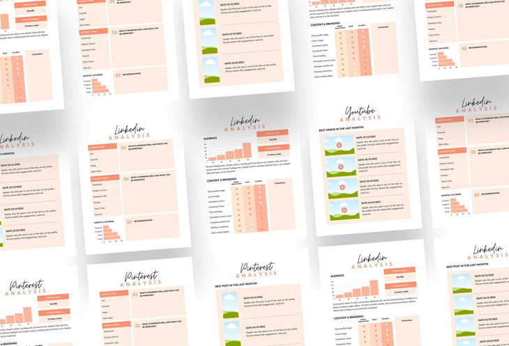 Ladystrategist Printable and Editable Social Media Audit Planner Canva Template instagram canva templates social media templates etsy free canva templates
