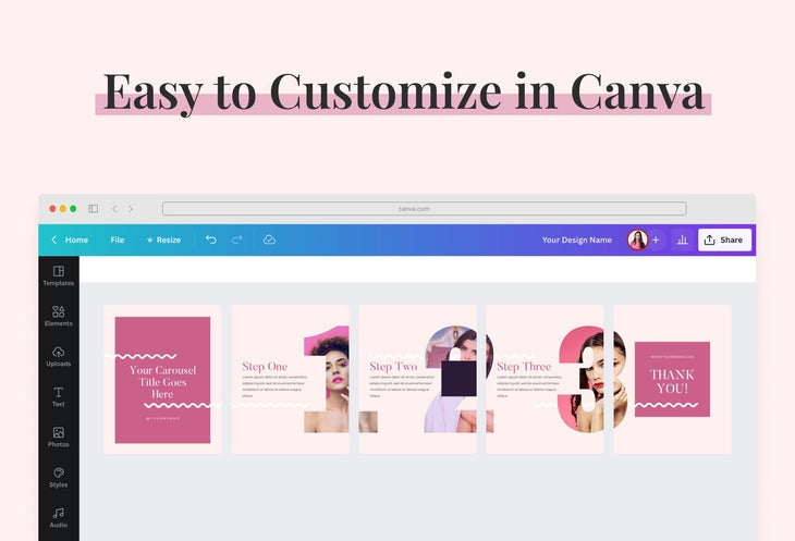 Ladystrategist Rainbow Carousel Instagram Engagement Booster Canva Template instagram canva templates social media templates etsy free canva templates