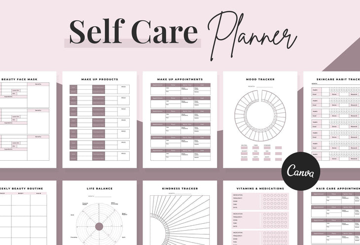 Ladystrategist Self Care Planner Canva Template instagram canva templates social media templates etsy free canva templates