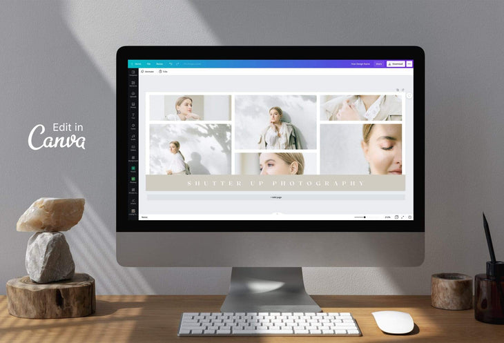 Ladystrategist Shutter Up Facebook Cover for Photographers - Editable Canva Template instagram canva templates social media templates etsy free canva templates