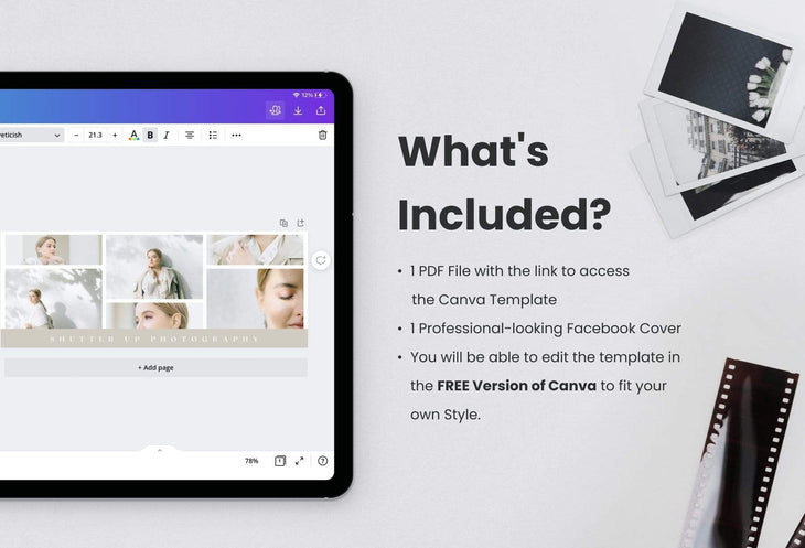 Ladystrategist Shutter Up Facebook Cover for Photographers - Editable Canva Template instagram canva templates social media templates etsy free canva templates