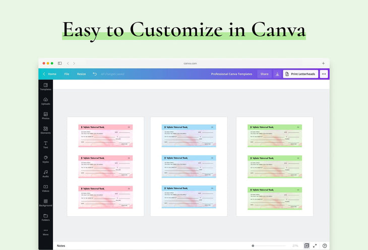 Ladystrategist Smith Apple Manifestation Check Printable and Editable Canva Template instagram canva templates social media templates etsy free canva templates
