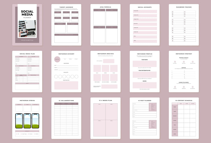 Ladystrategist Social Media Planner Canva Template instagram canva templates social media templates etsy free canva templates