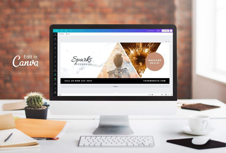 Ladystrategist Sparks accesories Facebook Cover Canva Template instagram canva templates social media templates etsy free canva templates