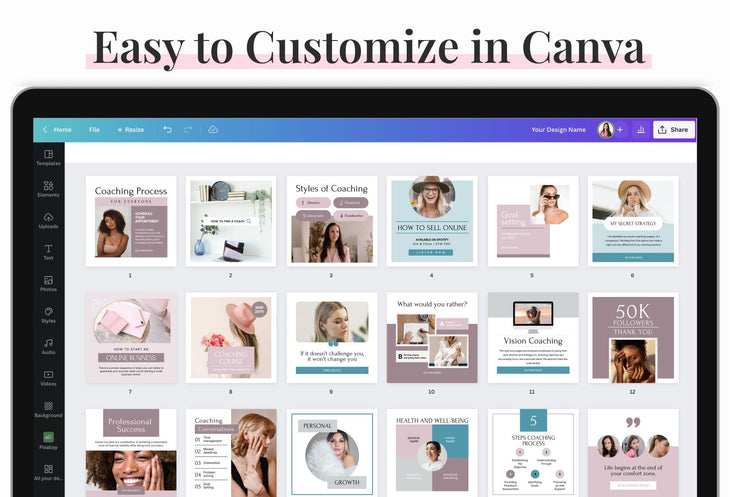 Ladystrategist The Ultimate Coaching Canva Template Kit instagram canva templates social media templates etsy free canva templates