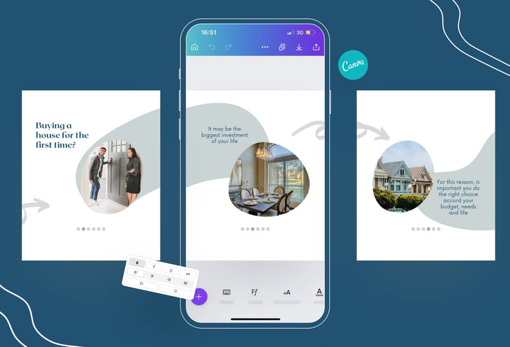 Ladystrategist Violet Real Estate 6-Page Carousel Canva Template instagram canva templates social media templates etsy free canva templates