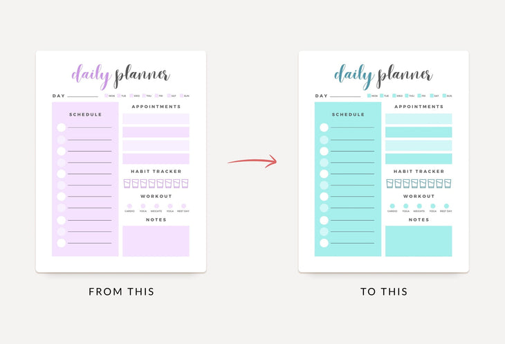 Ladystrategist Wisteria Daily Planner Printable and Editable Canva Template instagram canva templates social media templates etsy free canva templates
