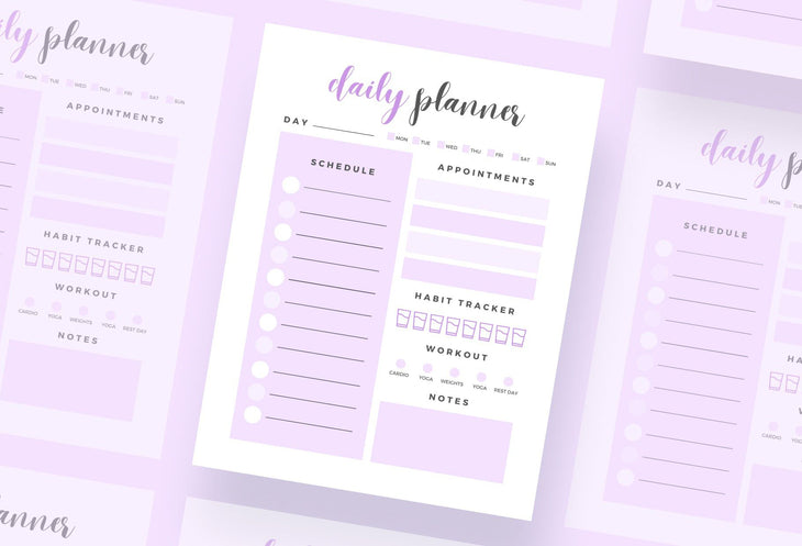 Ladystrategist Wisteria Daily Planner Printable and Editable Canva Template instagram canva templates social media templates etsy free canva templates