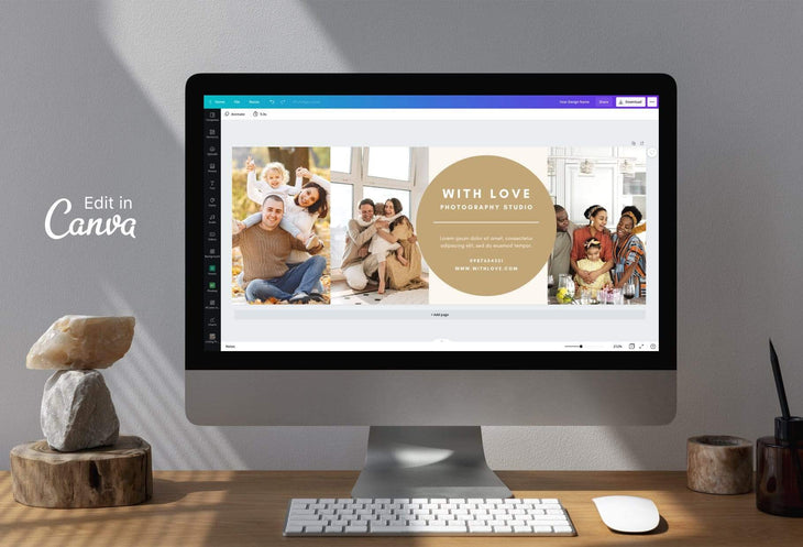 Ladystrategist With Love Facebook Cover for Photographers - Editable Canva Template instagram canva templates social media templates etsy free canva templates