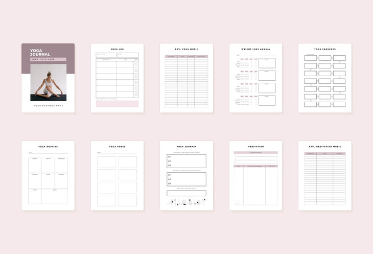 Ladystrategist Yoga Printable and Editable Journal Canva Template instagram canva templates social media templates etsy free canva templates