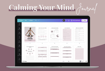Ladystrategist Calming Your Mind Journal Canva Template instagram canva templates social media templates etsy free canva templates