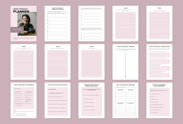 Ladystrategist Grief Therapy Planner Canva Template instagram canva templates social media templates etsy free canva templates