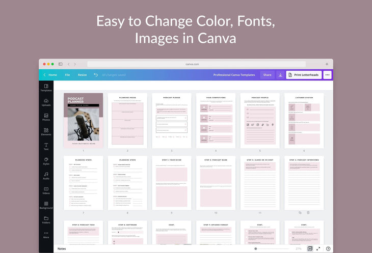 Ladystrategist Podcast Planner Canva Template instagram canva templates social media templates etsy free canva templates