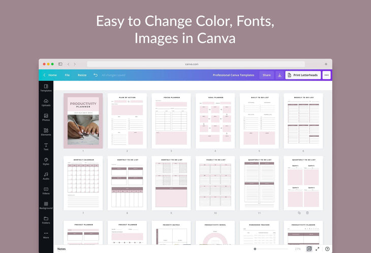 Ladystrategist To Do Lists And Productivity Planner Canva Template instagram canva templates social media templates etsy free canva templates