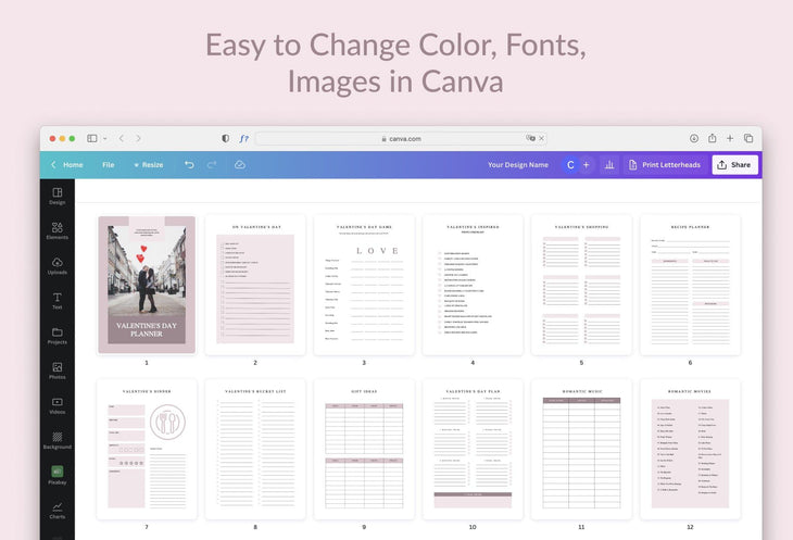Ladystrategist Valentines Day Journal Canva Template instagram canva templates social media templates etsy free canva templates