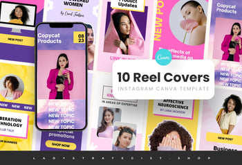 Ladystrategist 10 Joy Instagram Reel Covers Canva Templates instagram canva templates social media templates etsy free canva templates