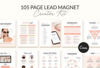 Ladystrategist 105 Page Lead Magnet Creator Kit Worksheet Ebook Workbook Checklist Editable Canva Template instagram canva templates social media templates etsy free canva templates